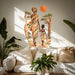 African mother and child wall decal in a bright living room.