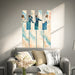 Colorful Piano Keys and Dancing Figures Wall Decal in an interior setting