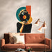Colorful Retro Vinyl Record Woman Music Wall Decal in an interior setting