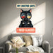 Colorful Black Cat Wine Glasses Funny Vinyl Wall Decal in an interior setting