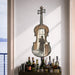 Sherlock Holmes violin wall decal above a bar cart