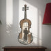 Violin shaped Sherlock Holmes wall decal above a cabinet