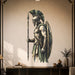 Colorful Ancient Spartan Warrior with Spear Wall Decal in an interior, view 1