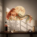 Colorful Boho Mermaid and Full Moon Wall Decal Art in an interior, view 1
