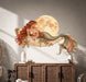 Colorful Boho Mermaid and Full Moon Wall Decal Art in an interior, view 2