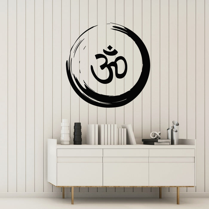 Vinyl Wall Decal Om Mantra Sacred Symbol Tradition Yoga Meditation Stickers Mural (g8531)