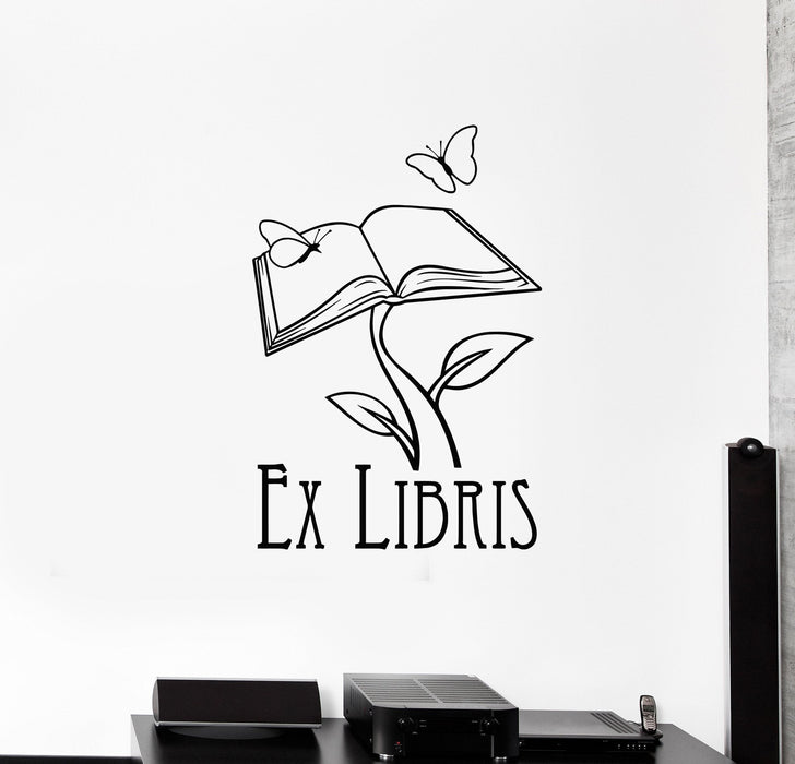 Wall Vinyl Sticker Decal Book Library Bookworm Bookstore Study School Unique Gift (009ig)