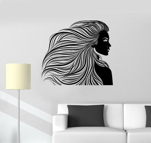 Wall Decal Hairdresser Beauty Salon Hair Woman Hairstyle Vinyl Stickers Unique Gift (ig2890)