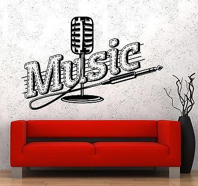 Wall Vinyl Music Microphone Song Singing Guaranteed Quality Decal Unique Gift (z3555)