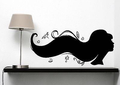 Wall Vinyl Sticker Silhouette Sexy Girl's Beautiful Hairstyle Beauty Salon Unique Gift n242