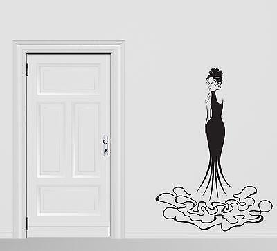 Wall Sticker Vinyl Decor Pretty Harmonous Evening Dress Hairstyle Unique Gift (n235)