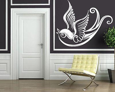 Wall Stickers Beautiful Bird Swallow Tail Wings Vinyl Decal Unique Gift (n311)