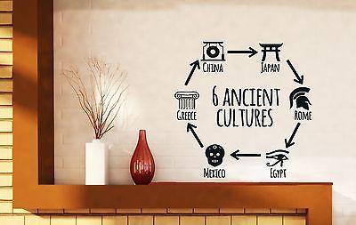 Wall Vinyl Sticker Six Ancient Cultures Traces History Treasure People Unique Gift (n229)