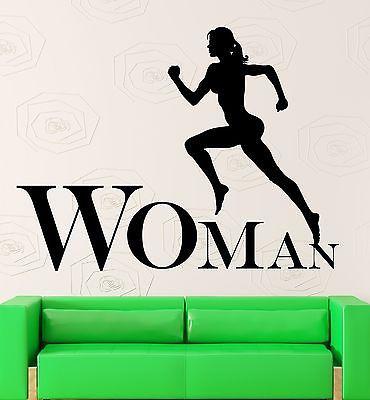 Wall Sticker Vinyl Decal Sports Girl Woman Running Decor Unique Gift (ig1891)