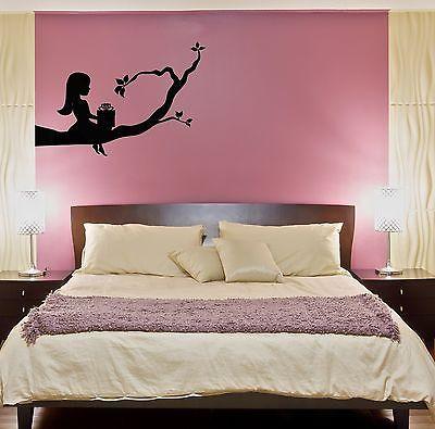 Wall Stickers Vinyl Decal Little Girl Sitting On A Branch Tree Cool Decor Unique Gift (z1594)