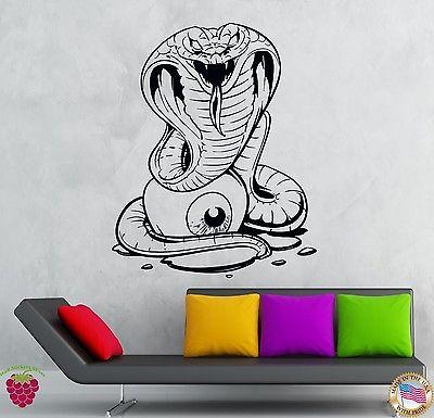 Wall Stickers Vinyl Decal Snake Cobra Eye Zombie Creepy Scary Decor  (z2145)