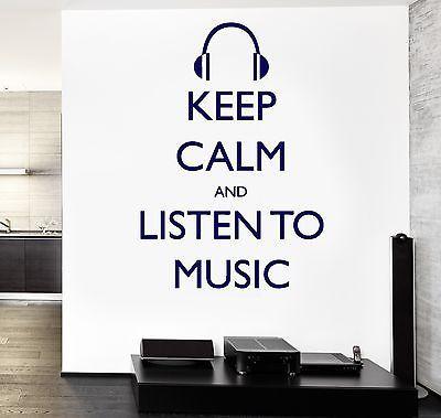 Wall Vinyl Quote Keep Calm And listen To Music Guaranteed Quality Decal Unique Gift (z3516)