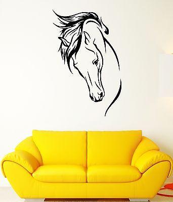 Wall Decal Horse Mane Mare Animal Shooves Stallion Head Vinyl Stickers Unique Gift (ed231)