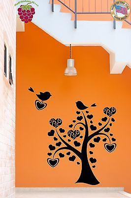 Wall Stickers Vinyl Decal Tree Branches Bird Floral Decor For Bedroom (z1785)