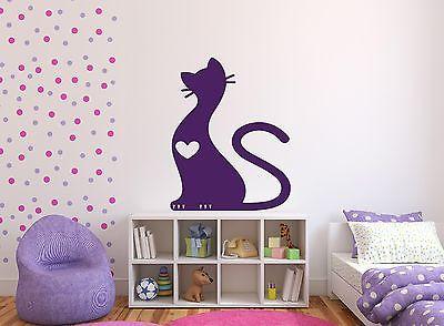 Wall Sticker Vinyl Decal Cute Soft Fluffy Cat Ears Tail Claws Unique Gift (n215)