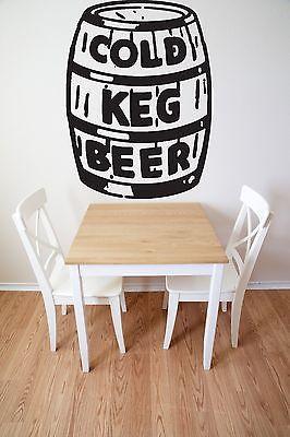 Wall Vinyl Sticker Decal Decor Large Barrel Beer Hops Cold Keg Unique Gift (n257)