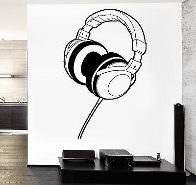 Wall Vinyl Music Headphones Earphones Cool Guaranteed Quality Decal Unique Gift (z3579)