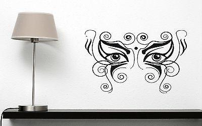 Vinyl Wall Sticker Oriental Motif Ornament Eye Mask Decor For Living Room Unique Gift (n020)