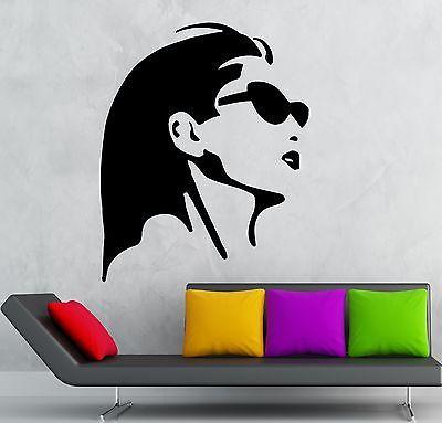 Wall Stickers Vinyl Decal Beautiful Girl Fashion Style Glasses Unique Gift (ig1751)