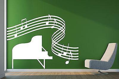 Wall Sticker Vinyl Decal Music Room Piano Full Fcore Sheet Unique Gift (n166)