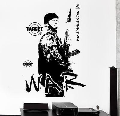 Wall Vinyl War Soldier Target Military Army Cool Decal Unique Gift (z3424)