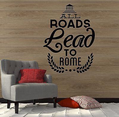 Wall Vinyl Stickers Decal Rome Europe Italy Lettering Quote Unique Gift (ig2106)