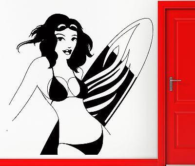 Wall Sticker Vinyl Decal Surfing Surfboard Sexy Girl Decor Cool Decor Unique Gift (z2422)