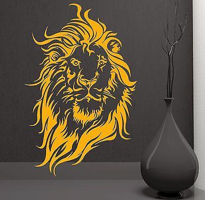 Wall Vinyl Art Sticker Lion Head Tribal Jungle Decor (m085)