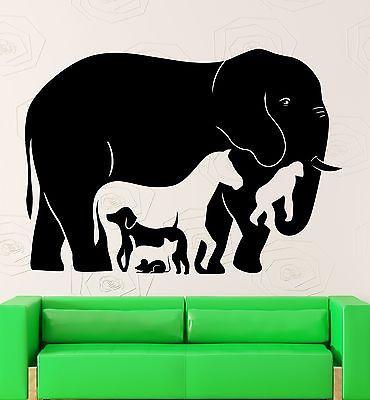 Wall Stickers Animal Elephant Horse Monkey Kids Room Vinyl Decal Unique Gift (ig2499)