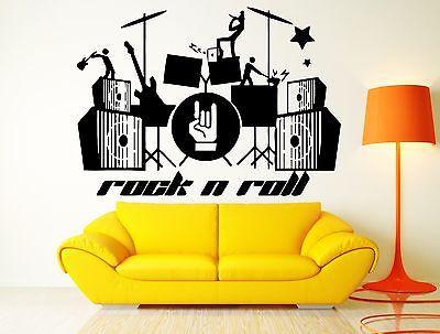 Wall Stickers Music Rock Guitar Drum Band Pop Art For Living Room Unique Gift (z2620)