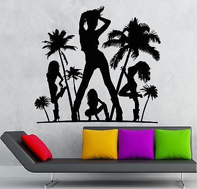 Wall Sticker Vinyl Decal Hot Sexy Girls Palm Beach Party Tropical Relax Unique Gift (ig2261)