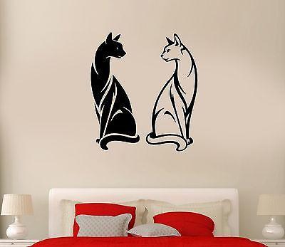 Wall Decal Cats Pet Animal Black And White Couple Yin Yan Vinyl Stickers Unique Gift (ed264)