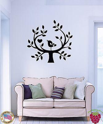 Wall Sticker Tree Bird Hearts Romantic Decor for Bedroom Unique Gift z1338