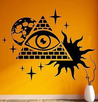 Wall Stickers Vinyl Decal Masons Pyramid and Eye Conspiracy Theory Unique Gift (z1102)