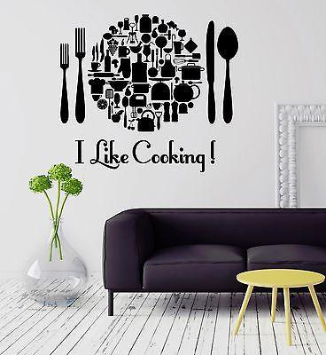 Wall Vinyl Sticker Kitchen Cooking Restaurant Chef Housewife Food Unique Gift (ig2085)