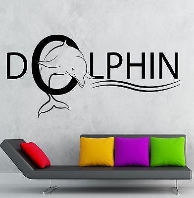 Dolphin Wall Stickers Girl Animal Kids Room Nursery Marine Bathroom Unique Gift (ig2445)