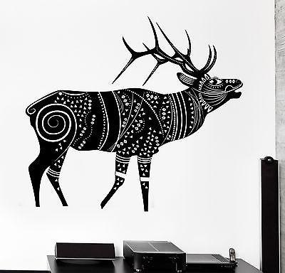 Wall Decal Animal Deer Cool Tribal Ornament Mural Vinyl Decal Unique Gift (z3168)