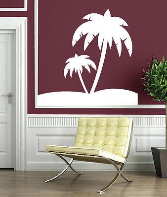 Wall Stickers Tropical Landscape Palm Sand Beach Vacation Vinyl Decal Unique Gift (n342)