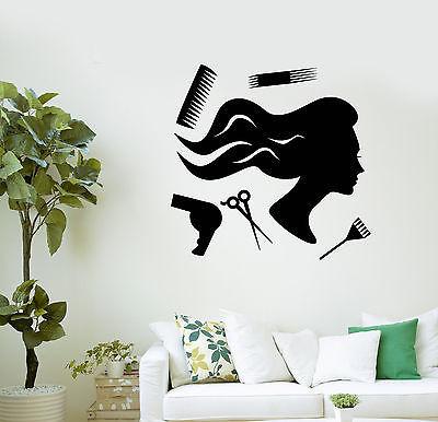 Beauty Salon Barber Tools Hair Hairdresser Wall Stickers Vinyl Decal Unique Gift (ig2114)