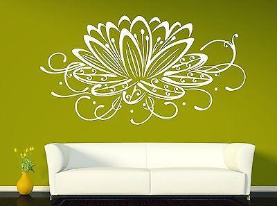 Vinyl Sticker Charming Flower Waterlily Abstract Design for Living Room Unique Gift (n313)