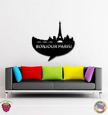 Wall Stickers Vinyl Decal Paris France Europe Travel Decor Living Room Unique Gift (z1750)