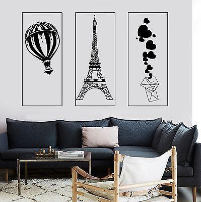 Mural Paris Eiffel Tower Envelope With Hearts Romantic Hot Air Balloon Unique Gift z2859