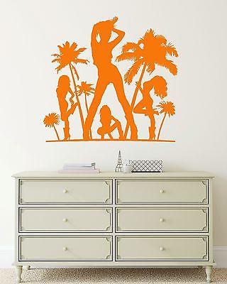 Wall Sticker Vinyl Decal Hot Sexy Girls Palm Beach Party Tropical Relax Unique Gift (ig2261)