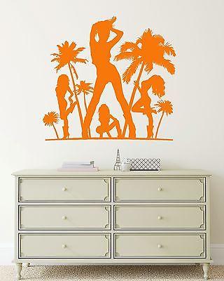 Wall Sticker Vinyl Decal Hot Sexy Girl Beach Relax Tropical Island