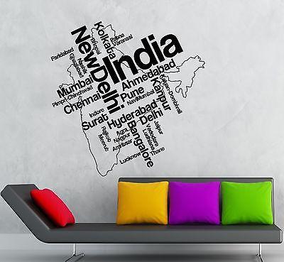 Wall Sticker Vinyl Decal India Map New Delhi Indian Tourist Unique Gif ...